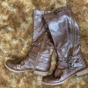 Gently worn brown boots